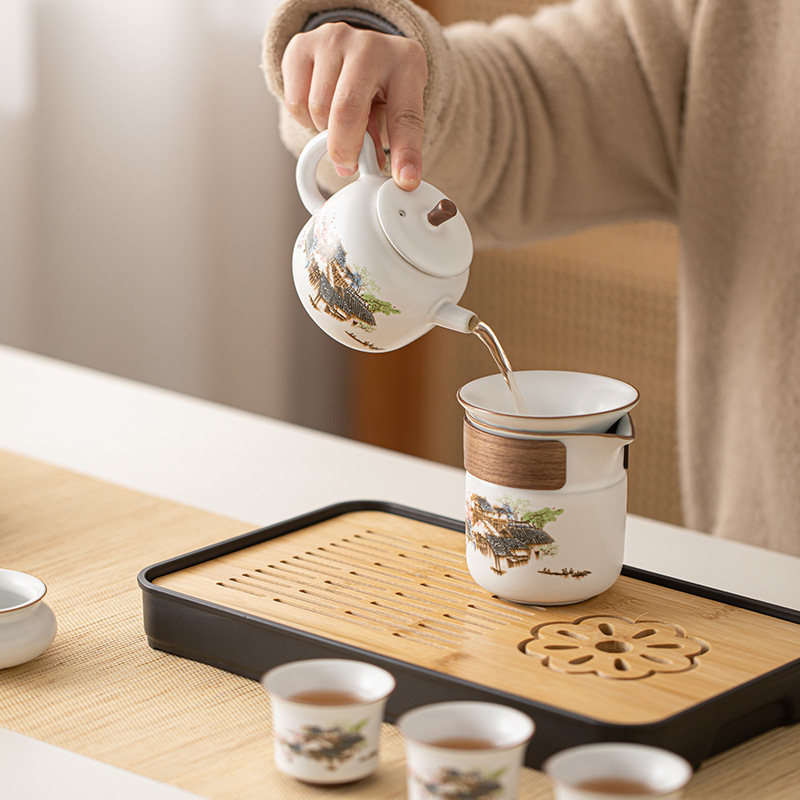 Jiangnan Chaochun Ru Kiln Travel Tea Set view 2