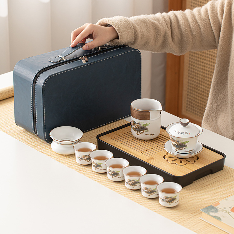 Jiangnan Chaochun Ru Kiln Travel Tea Set view 3