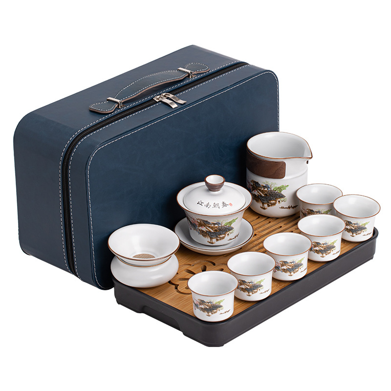 Jiangnan Chaochun Ru Kiln Travel Tea Set view 5