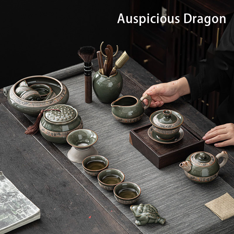 Auspicious Dragon Tea Set – Ge Kiln
