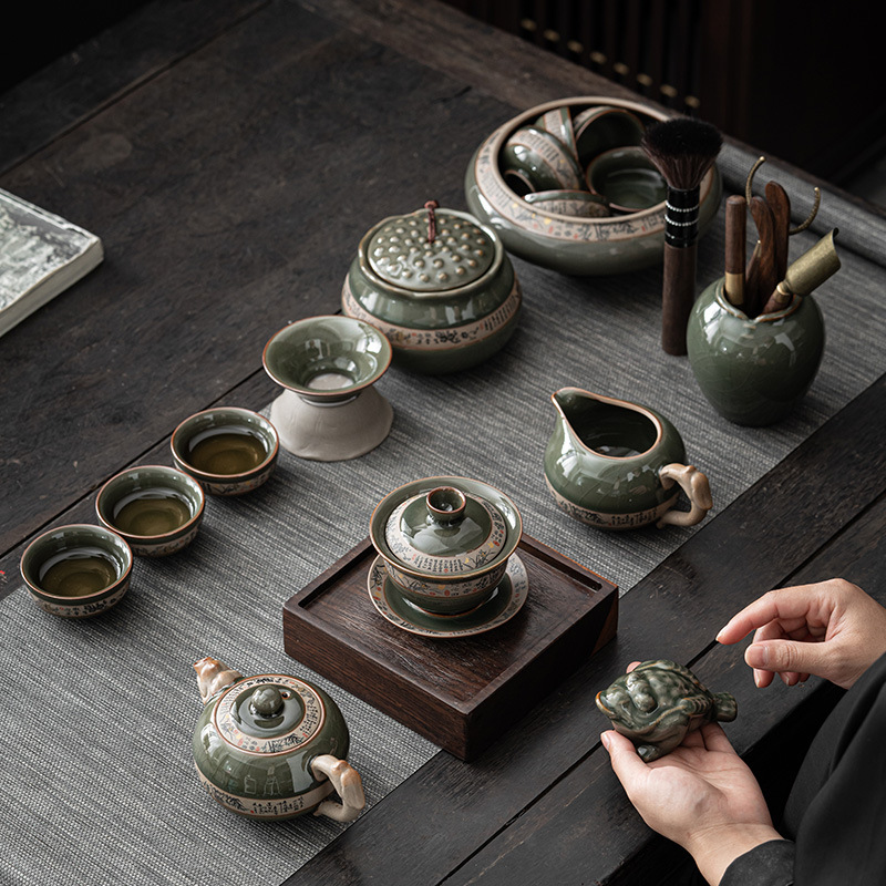 Auspicious Dragon Tea Set – Ge Kiln view 2